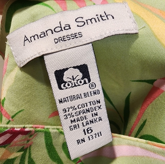 Amanda Smith Cotton Floral Strappy Fitted dress size  16 - Picture 2 of 11